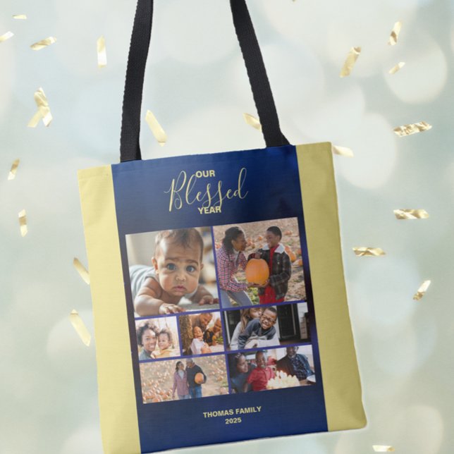Add Photos Blessed Year Photo Tote Bag (Add Photos Blessed Year Photo Tote Bag)