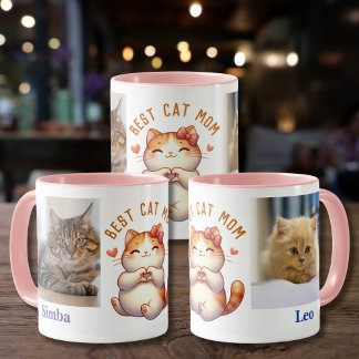 Add Photos Names Message Customised Cat Themed Mug