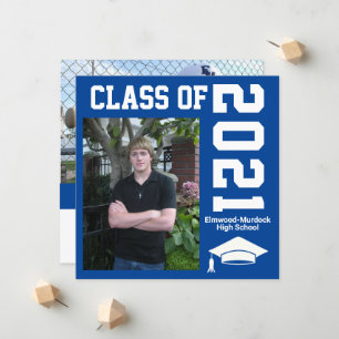 Add Photos to Blue Graduation Invitations for Boys