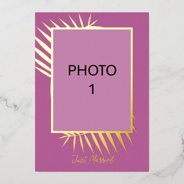 Add Photos Wedding Just Married Announcement Card (Front)