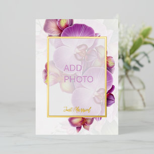 Add Photos Wedding Just Married Announcement Card