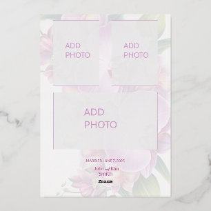 Add Photos Wedding Just Married Announcement Card