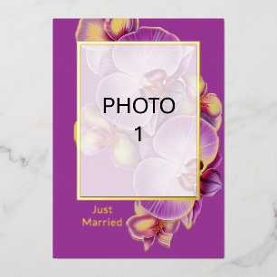 Add Photos Wedding Just Married Announcement Card