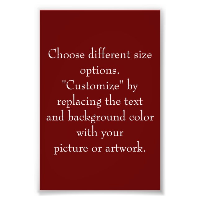 Add Picture or Artwork, Create It Your Way Photo Print (Front)