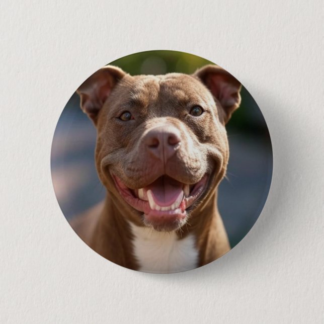 Add Pit Bull Photo Customise 6 Cm Round Badge (Front)