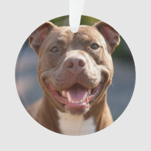 Add Pit Bull Photo Customise Ornament