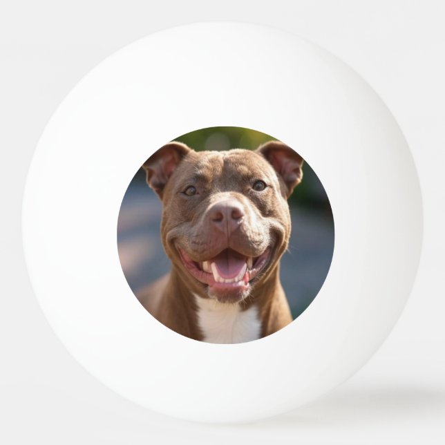 Add Pit Bull Photo Customise Ping Pong Ball (Front)