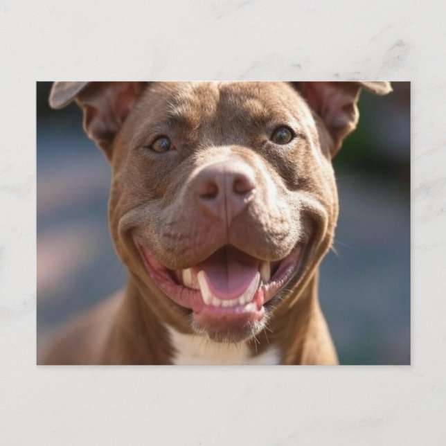 Add Pit Bull Photo Customise Postcard (Front)