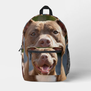 Add Pit Bull Photo Customise Printed Backpack
