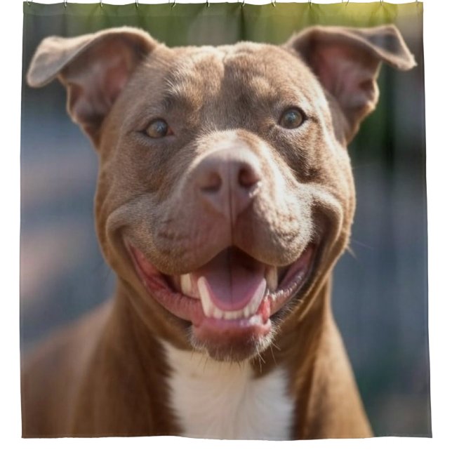 Add Pit Bull Photo Customise Shower Curtain (Front)
