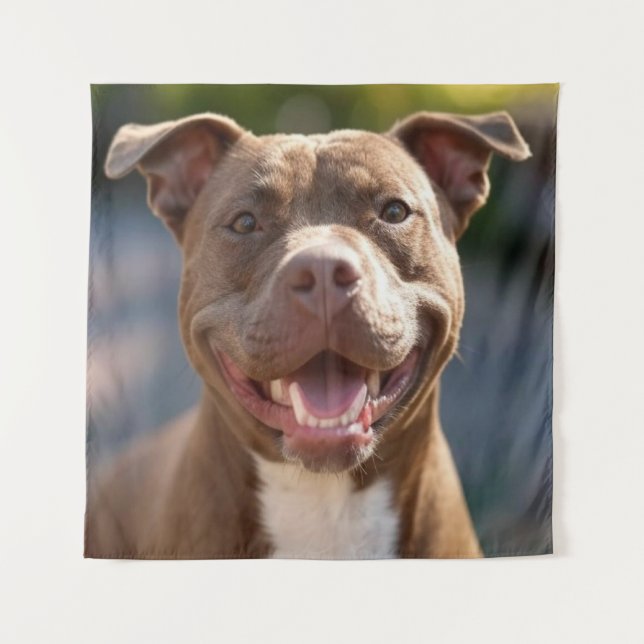Add Pit Bull Photo Customise Tapestry (Front)