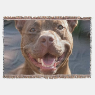 Add Pit Bull Photo Customise Throw Blanket