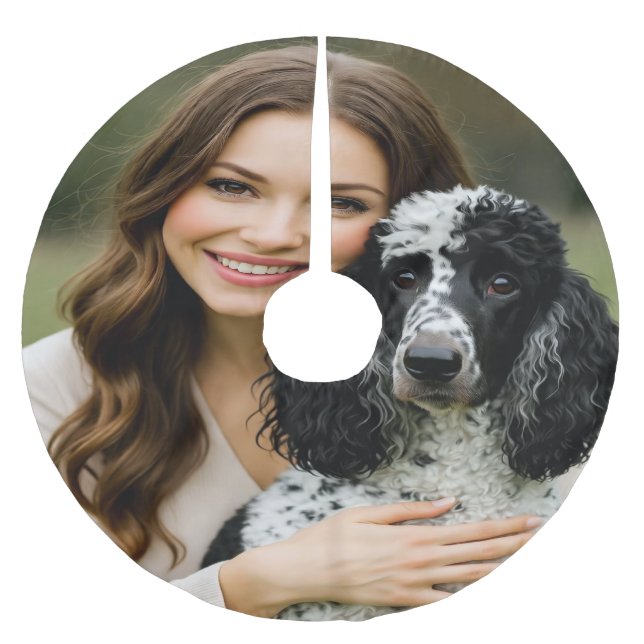 Add Poddle Photo Personalise Customise Brushed Polyester Tree Skirt (Front)