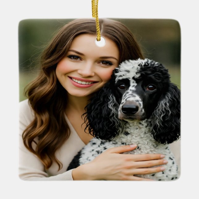 Add Poddle Photo Personalise Customise Ceramic Ornament (Front)
