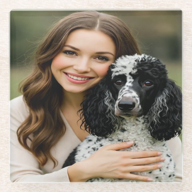 Add Poddle Photo Personalise Customise Glass Coaster (Front)