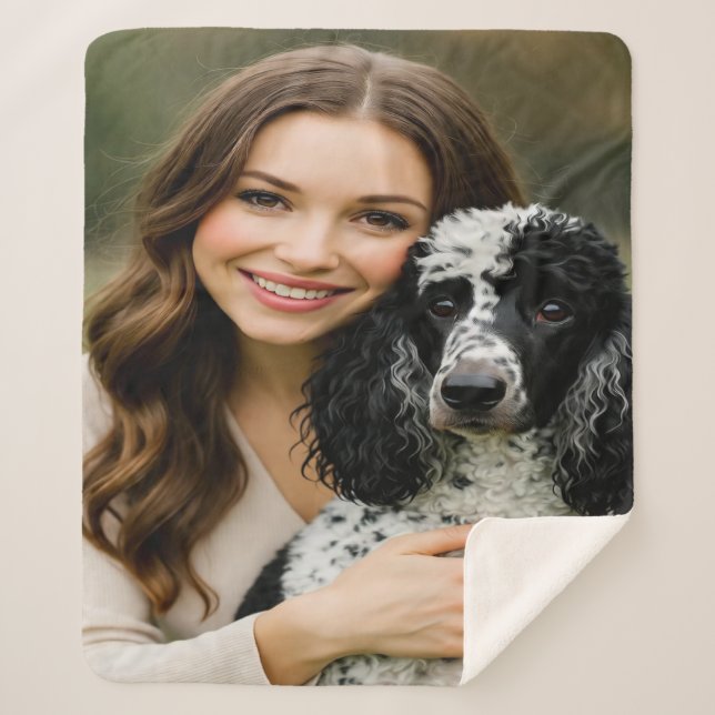 Add Poddle Photo Personalise Customise Sherpa Blanket (Front)