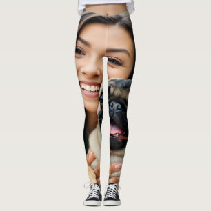 Add Pug Photo Personalise Customise Leggings