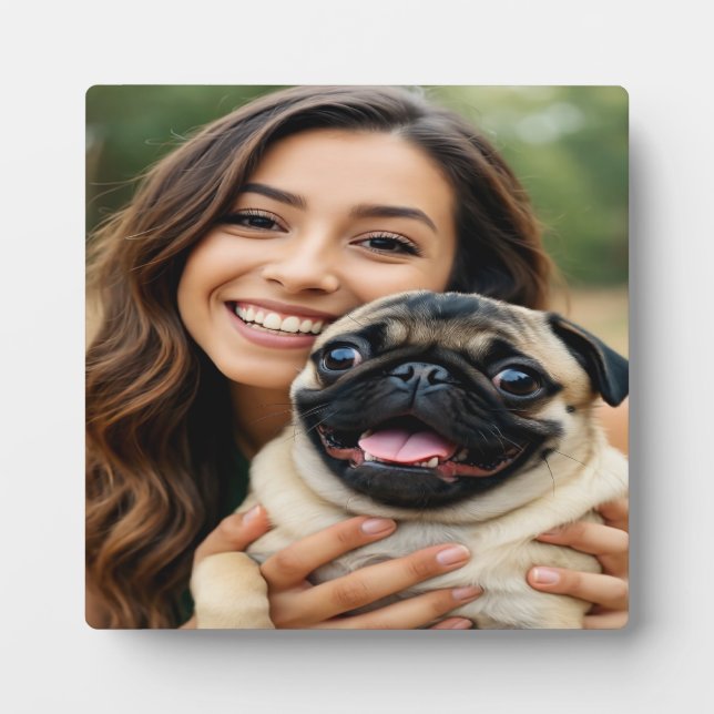 Add Pug Photo Personalise Customise Plaque (Front)