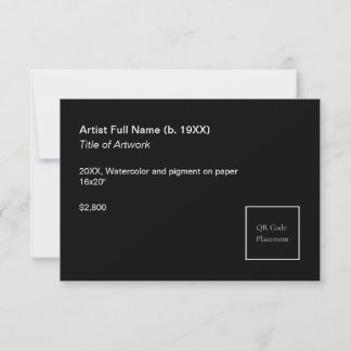 Add QR Code Artwork Exhibition Label Template