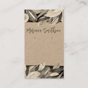 Add QR Code Elegant Foliage Earrings Display Card
