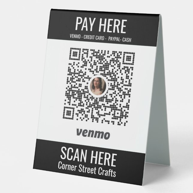 Add QR Code Trade Show Booth Display Venmo  (Front)