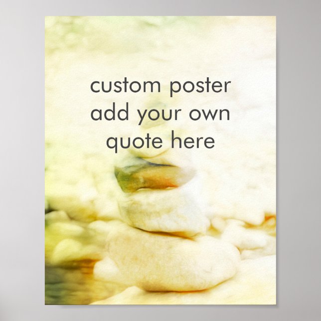 add  quote rock cairn tranquil soft colours  poster (Front)