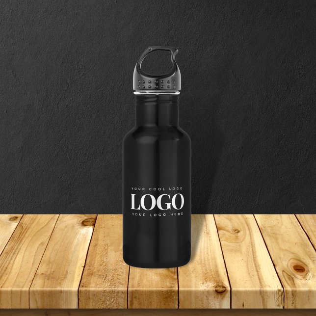 Add Rectangle Business Company Logo Professional 532 Ml Water Bottle (Creator Uploaded)