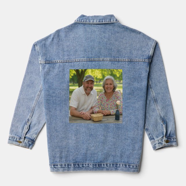 Add Retired Photo Customise Denim Jacket (Back)