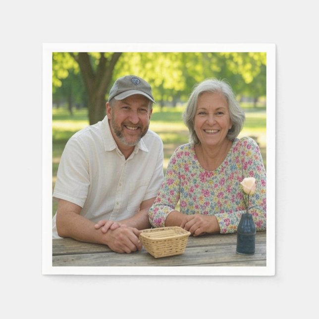 Add Retired Photo Customise Napkin (Front)
