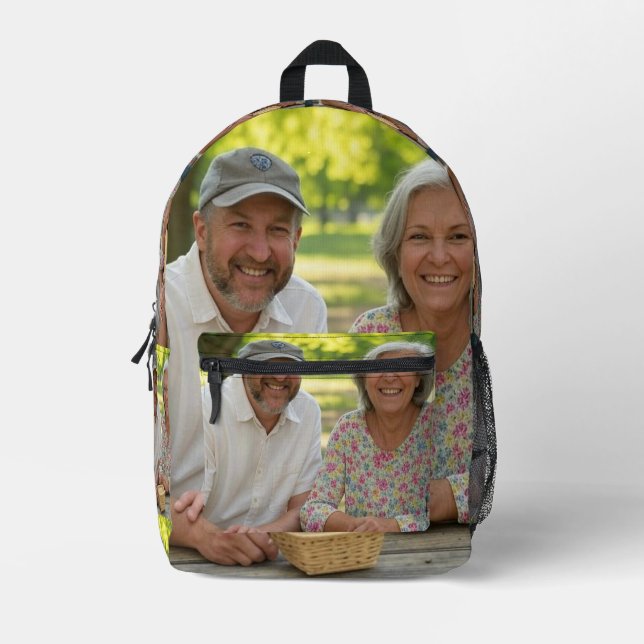 Add Retired Photo Customise Printed Backpack (Front)