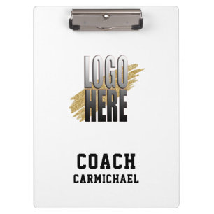 Add School Club Logo White Coach  Clipboard