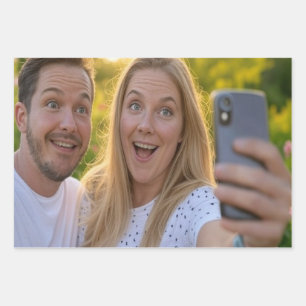 Add Selfie Customise Wrapping Paper Sheet