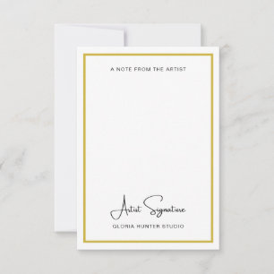 Add Signature Custom Note from Artist Thank You Card