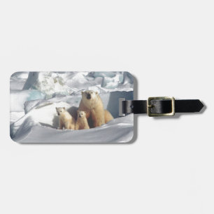 Add SLOGAN to Save Arctic Polar Bears Planet Ice Luggage Tag