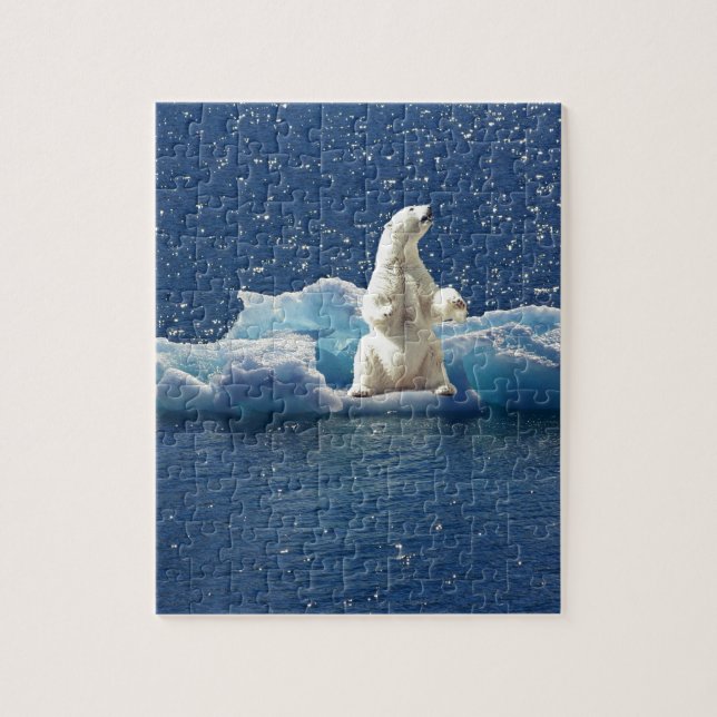 Add SLOGAN to Save Polar Bears Arctic Planet Ice Jigsaw Puzzle (Vertical)