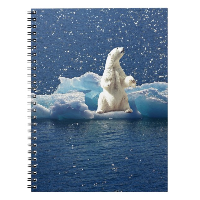 Add SLOGAN to Save Polar Bears Arctic Planet Ice Notebook (Front)