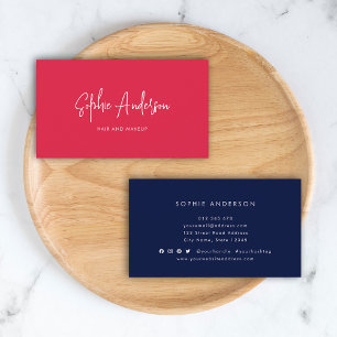 Add Social Media Script Custom Colour Minimalist Business Card