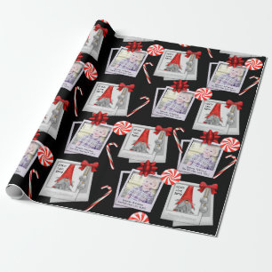 Add Square Photo Gift From Santa Wrapping Paper