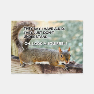 ADD Squirrel Photo Fleece Blanket