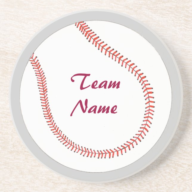 Add Team Name Baseball Coasters (Front)