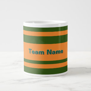 Add Team Name Green And Gold Sports Team Colours Large Coffee Mug
