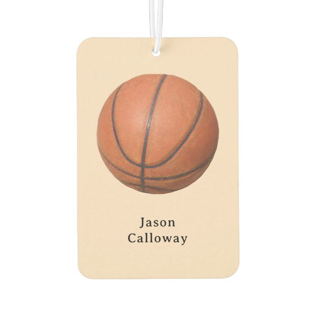 Add Team Name or Person's Name Basketball Car Air Freshener (Back)