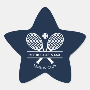 Add Tennis Club Members Minimalist Custom Star Sticker