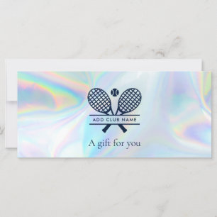 Add Tennis Club Name Iridescent Gift Certificate