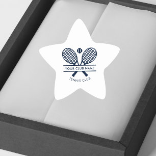 Add Tennis Club Name Members Minimalist Star Sticker