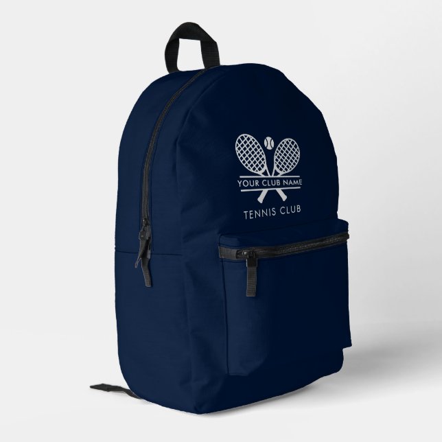 Add Tennis Club Name Sports Team Swag Custom Printed Backpack (Back Corner Left)