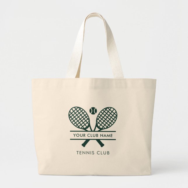 Add Tennis Club Name Team Events Promotional Swag Large Tote Bag (Front)
