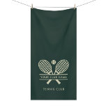 Add Tennis Club Name Team Members Swag Green Bath Towel<br><div class="desc">Easily customise this bath towel by adding your club or society name by clicking the "Personalise" button. Serve up team pride with our custom tennis club bath towel, featuring a striking design that combines crossed tennis rackets with a tennis ball. This sleek and modern motif perfectly encapsulates the energy and...</div>