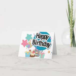 Add text and photo backside cute kids birthday card
