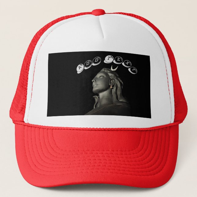Add Text Blessings from God Siva Peaceful Mind-Cap Trucker Hat (Front)